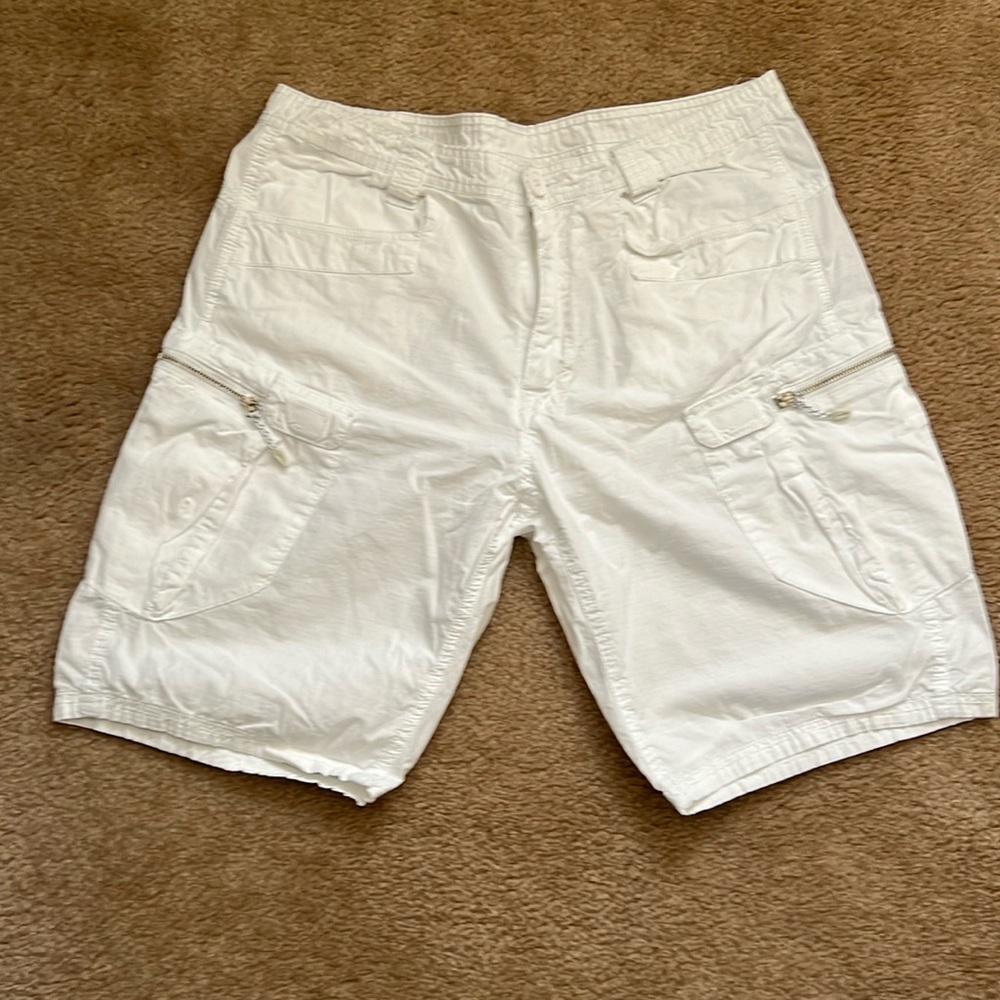 Armani Exchange White Cargo Shorts